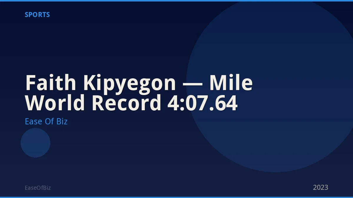 Faith Kipyegon — Mile World Record 4:07.64