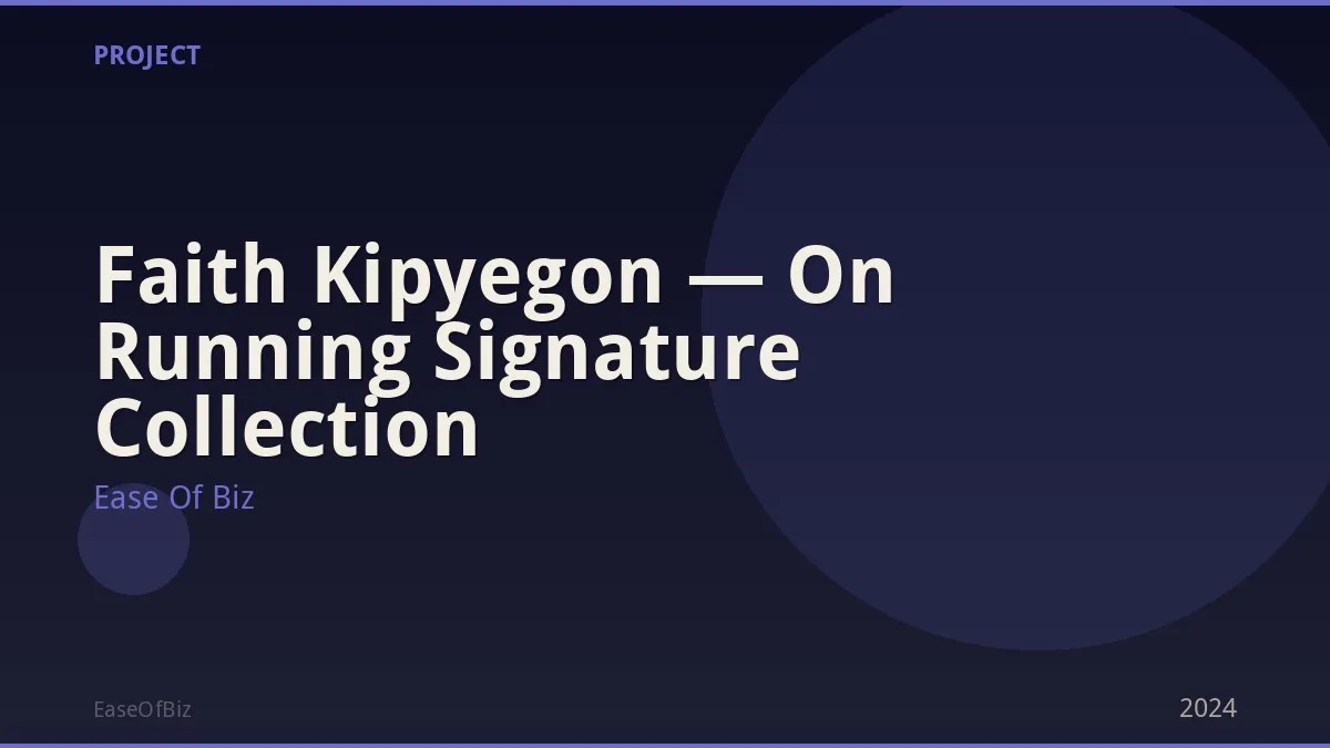 Faith Kipyegon — On Running Signature Collection