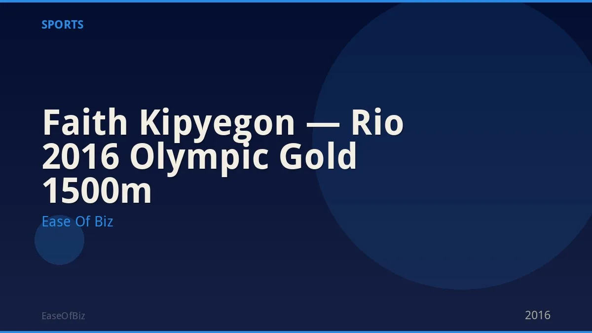 Faith Kipyegon — Rio 2016 Olympic Gold 1500m