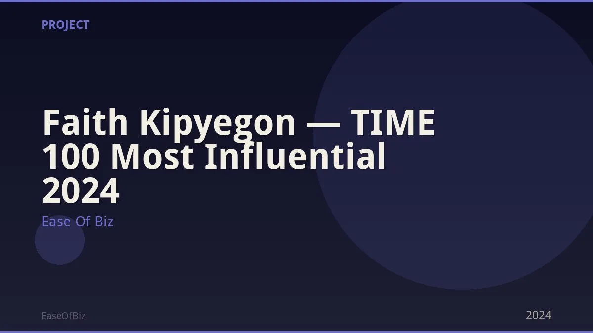 Faith Kipyegon — TIME 100 Most Influential 2024