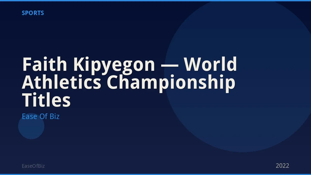 Faith Kipyegon — World Athletics Championship Titles