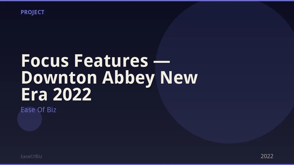 Focus Features — Downton Abbey New Era 2022