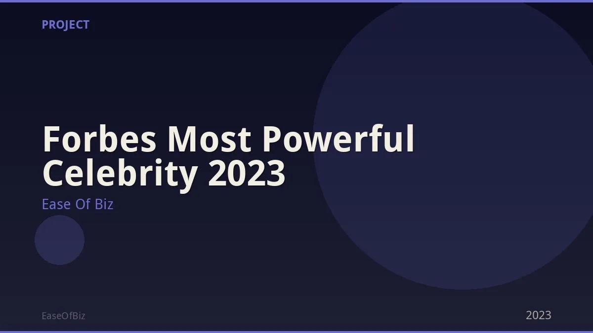 Forbes Most Powerful Celebrity 2023
