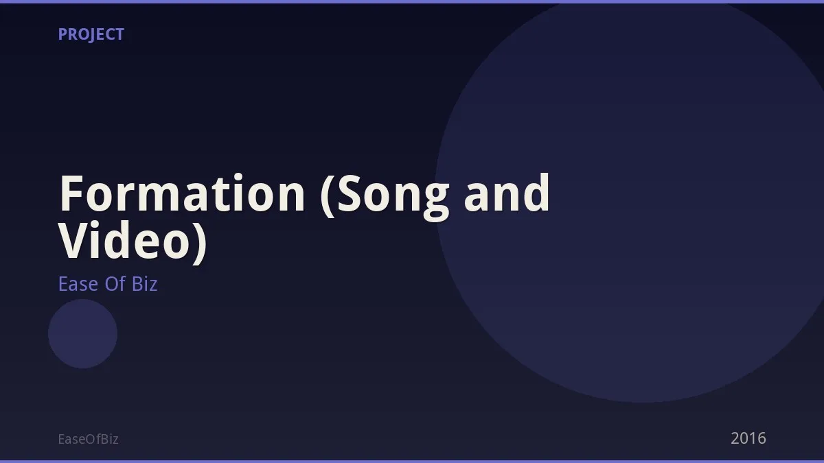 Formation (Song and Video)