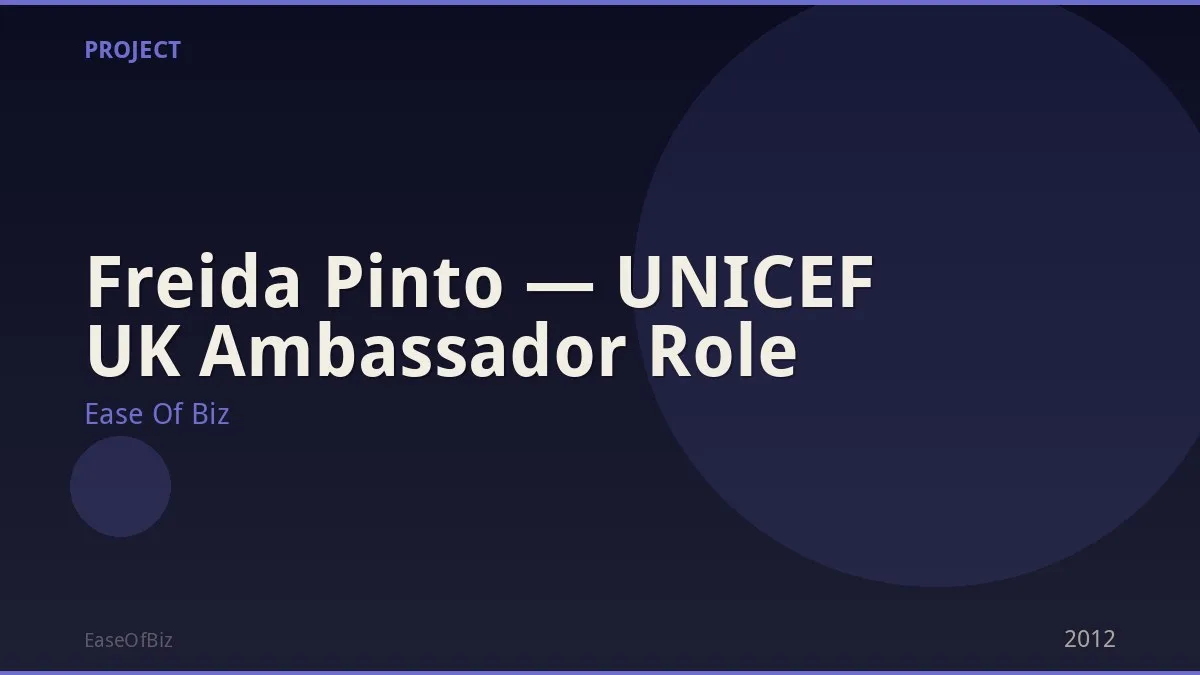 Freida Pinto — UNICEF UK Ambassador Role