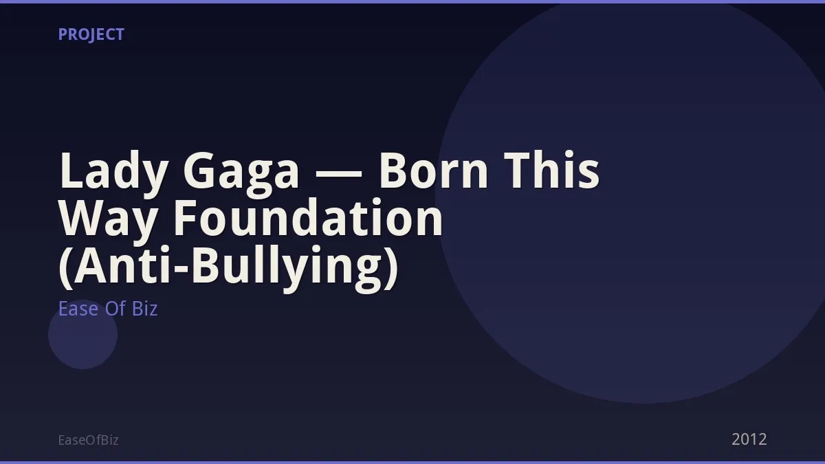Lady Gaga — Born This Way Foundation (Anti-Bullying)