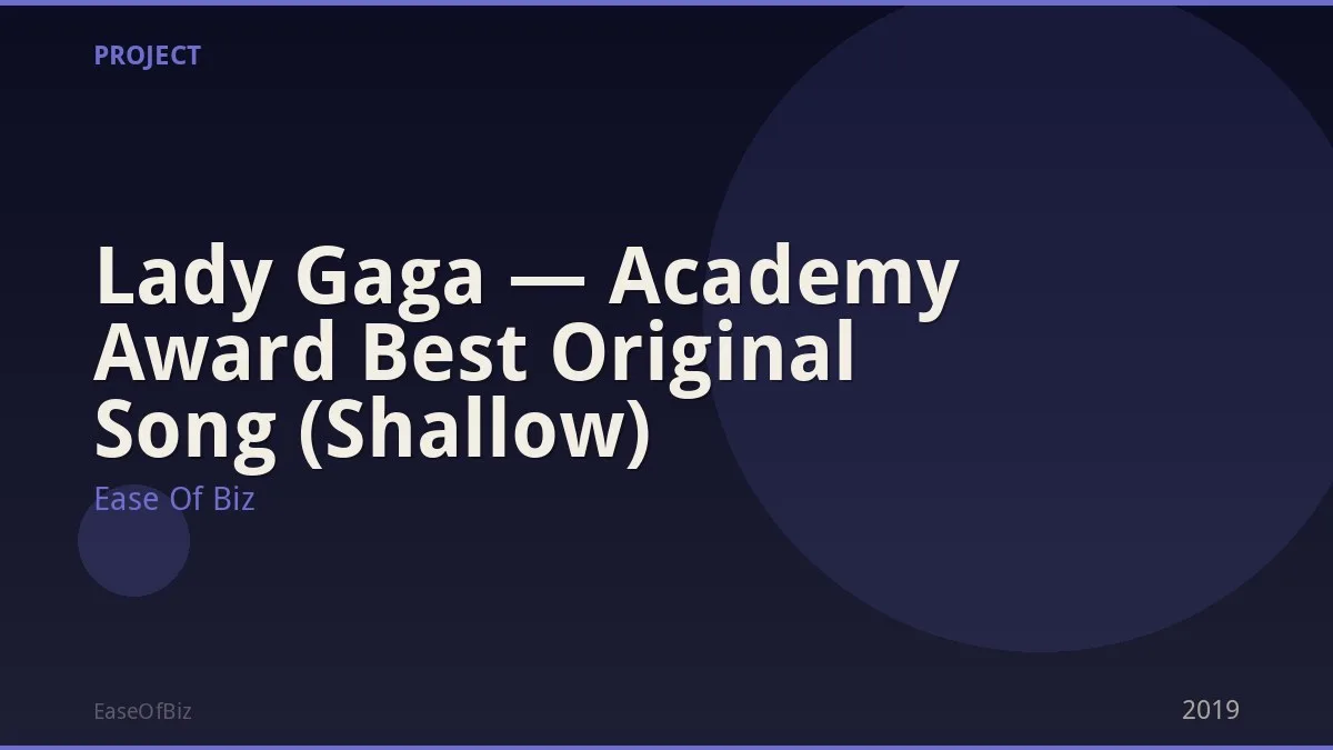 Lady Gaga — Academy Award Best Original Song (Shallow)