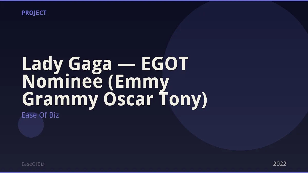 Lady Gaga — EGOT Nominee (Emmy Grammy Oscar Tony)