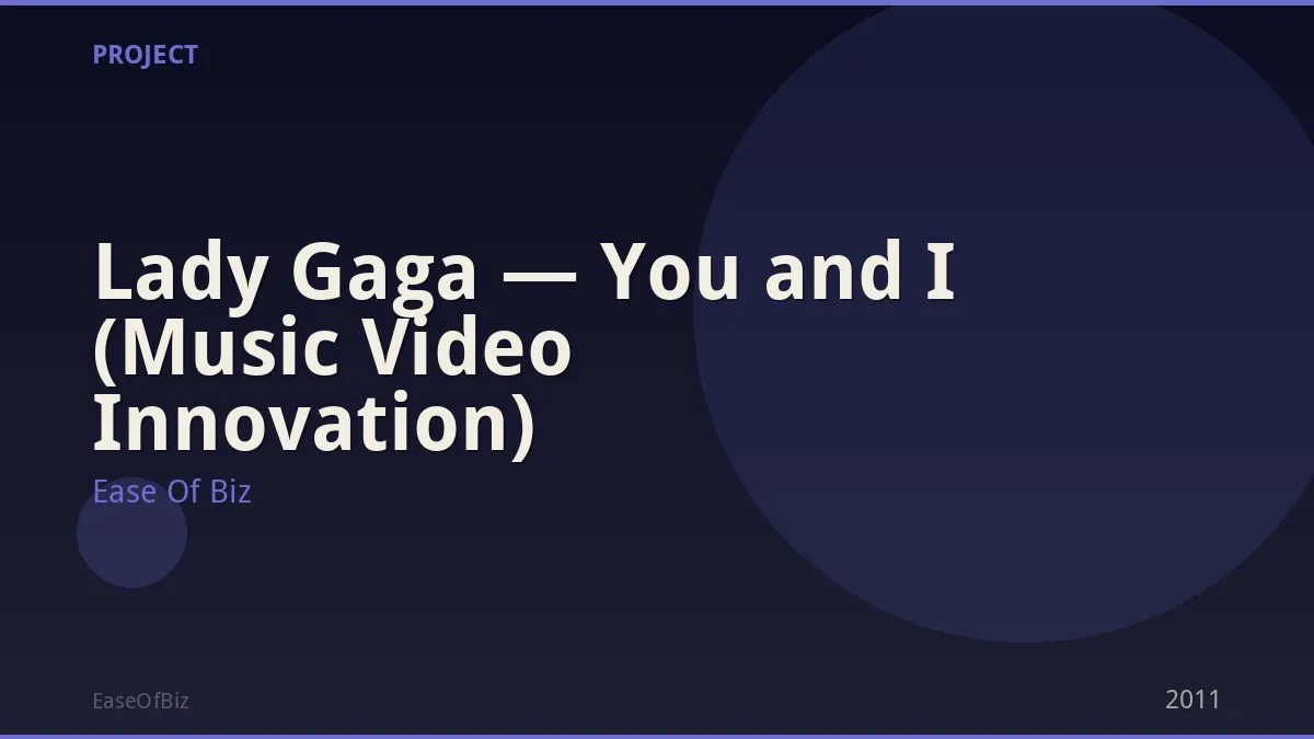 Lady Gaga — You and I (Music Video Innovation)