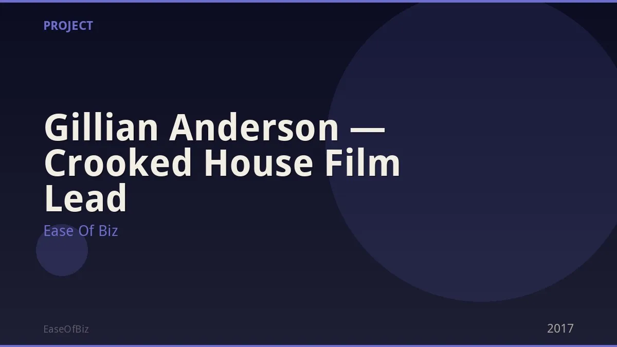 Gillian Anderson — Crooked House Film Lead