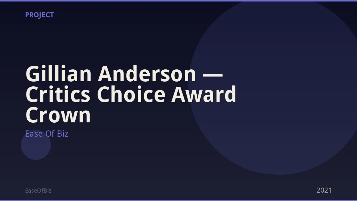 Gillian Anderson — Critics Choice Award Crown