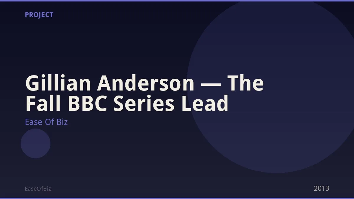 Gillian Anderson — The Fall BBC Series Lead