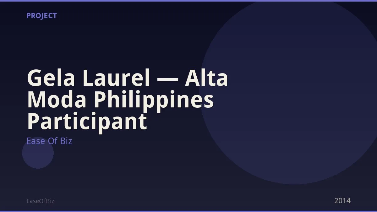 Gela Laurel — Alta Moda Philippines Participant
