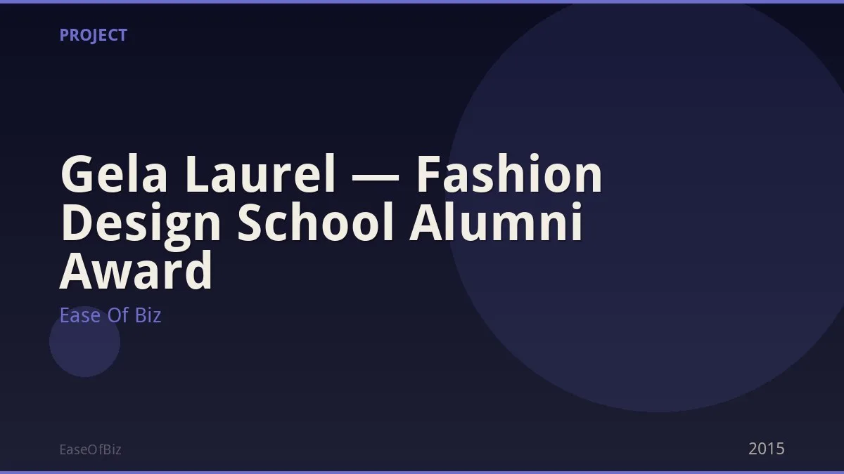 Gela Laurel — Fashion Design School Alumni Award