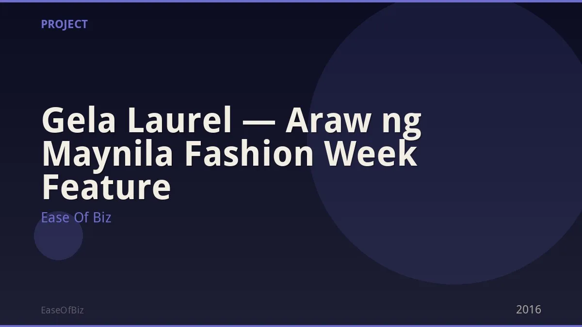Gela Laurel — Araw ng Maynila Fashion Week Feature