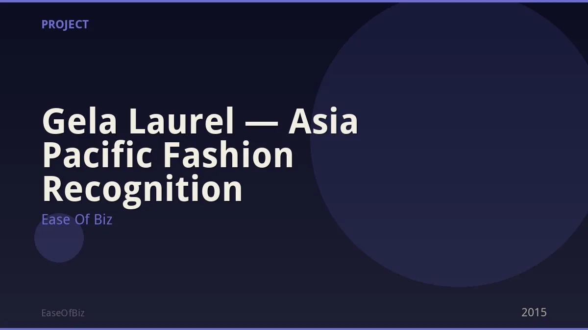 Gela Laurel — Asia Pacific Fashion Recognition