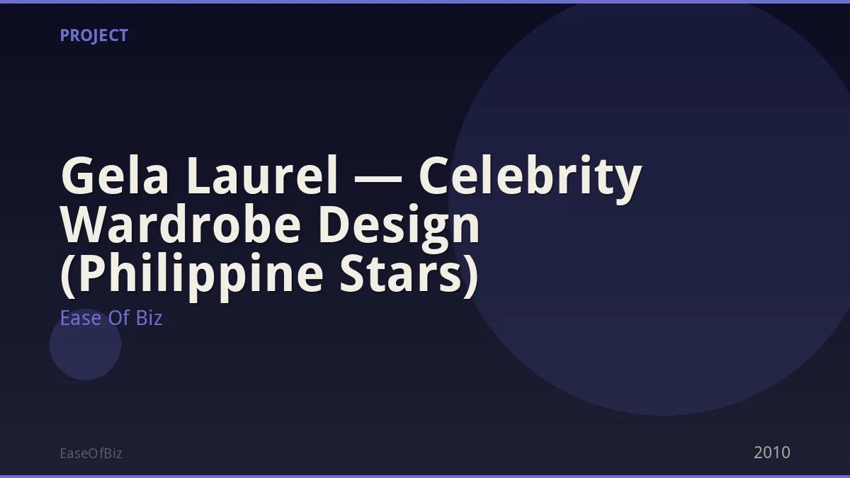 Gela Laurel — Celebrity Wardrobe Design (Philippine Stars)