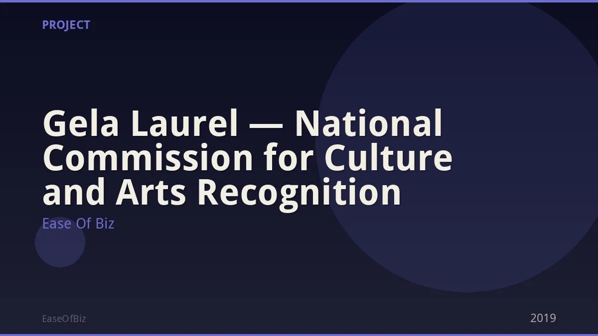 Gela Laurel — National Commission for Culture and Arts Recognition