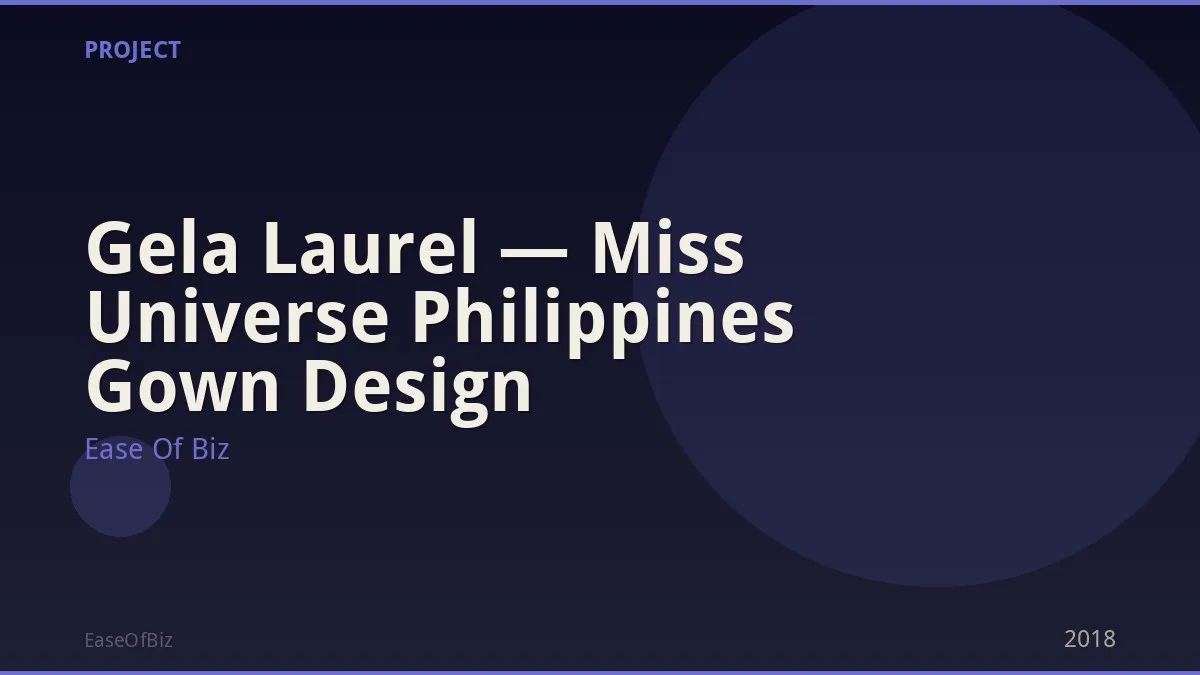 Gela Laurel — Miss Universe Philippines Gown Design