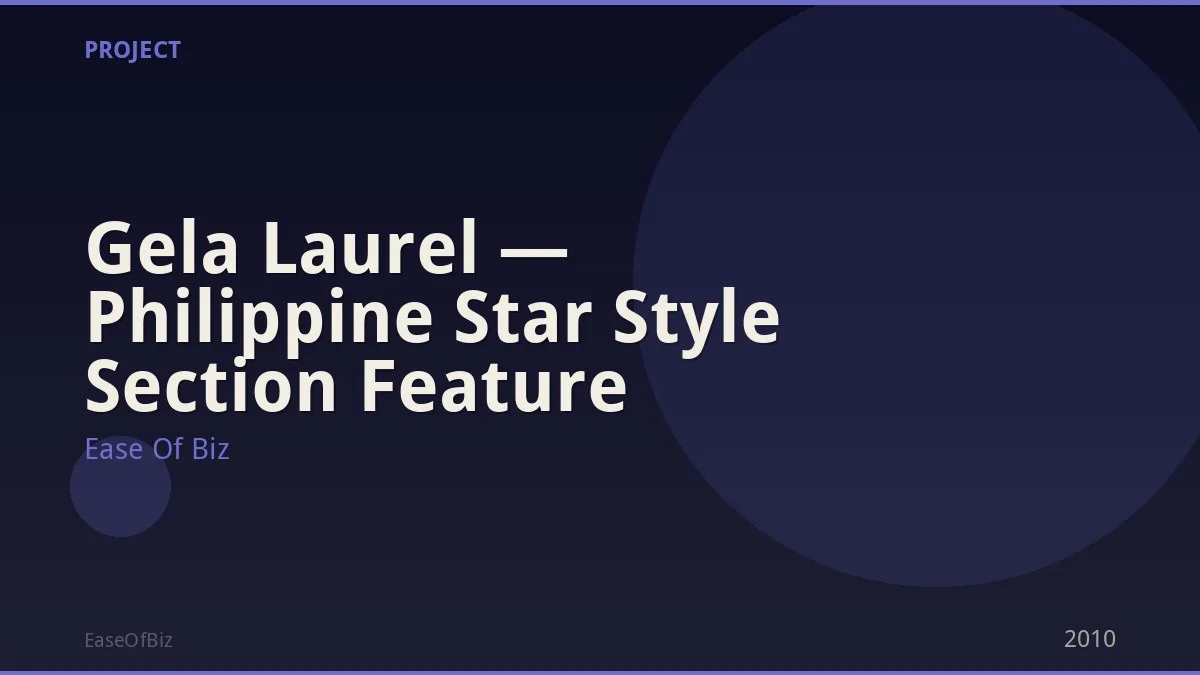 Gela Laurel — Philippine Star Style Section Feature