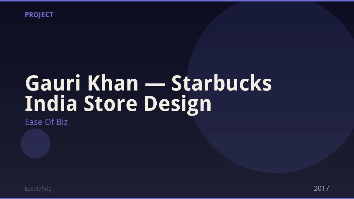 Gauri Khan — Starbucks India Store Design