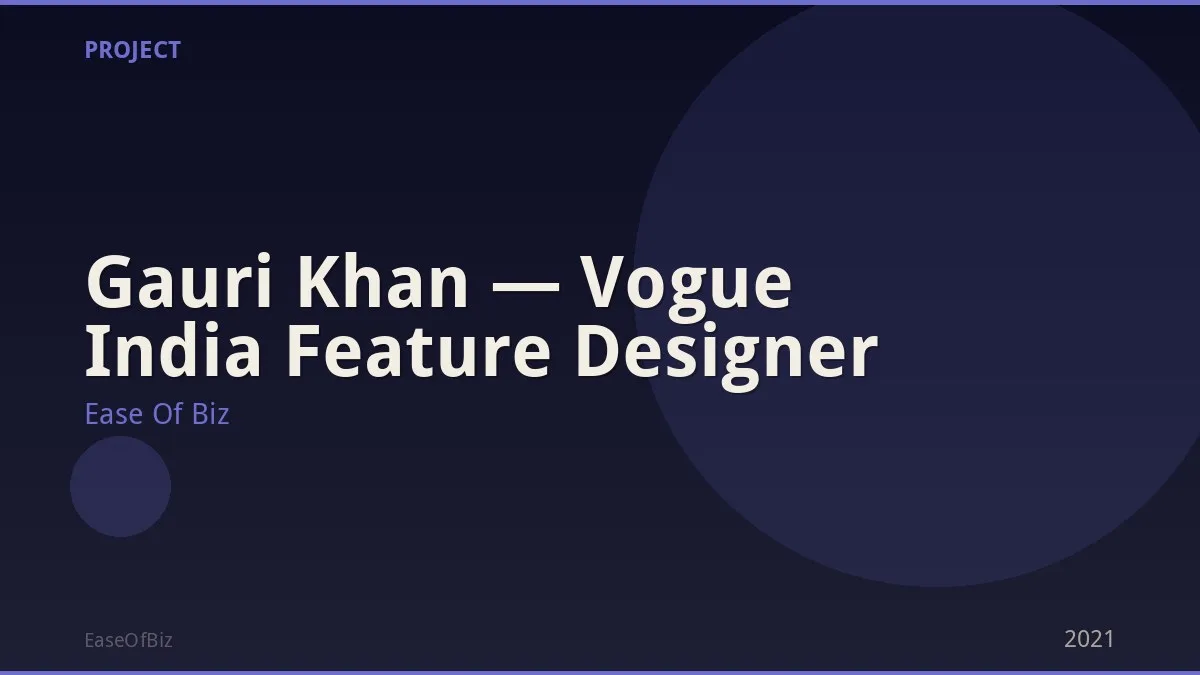 Gauri Khan — Vogue India Feature Designer