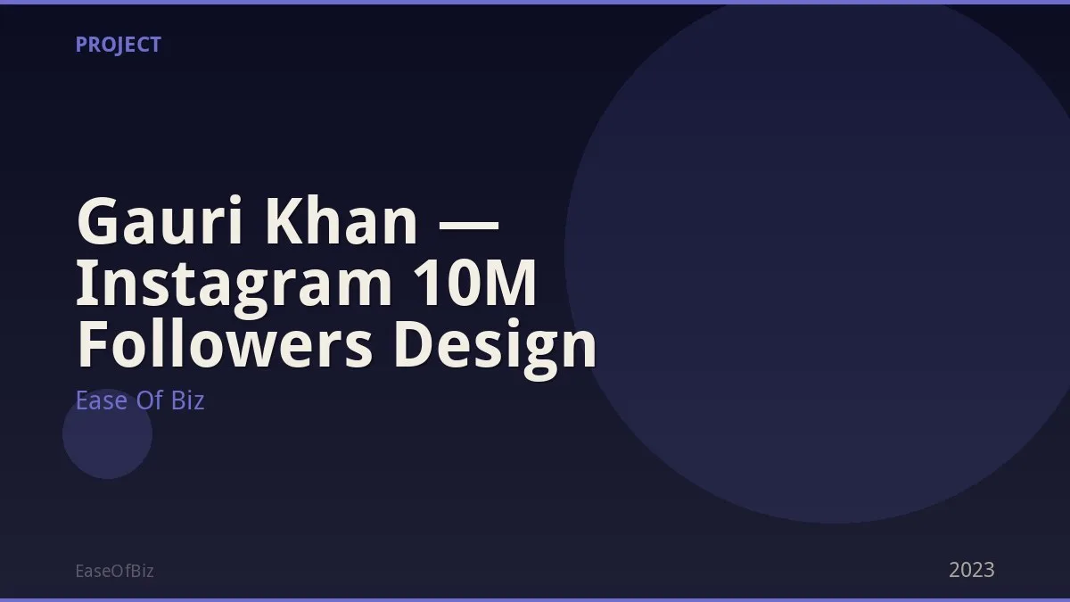 Gauri Khan — Instagram 10M Followers Design