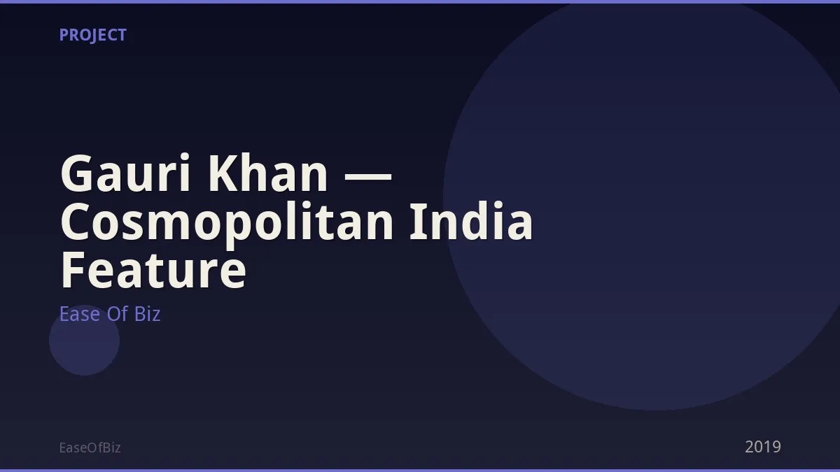 Gauri Khan — Cosmopolitan India Feature