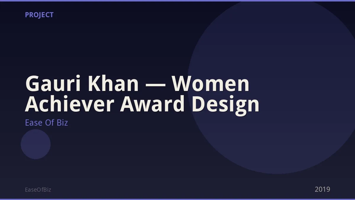Gauri Khan — Women Achiever Award Design