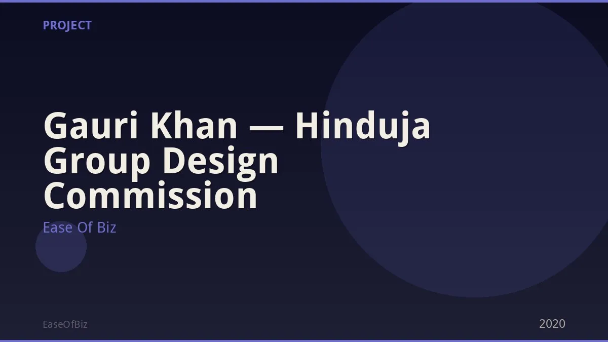 Gauri Khan — Hinduja Group Design Commission
