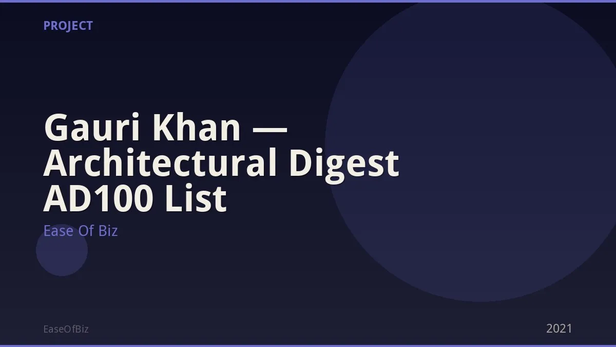 Gauri Khan — Architectural Digest AD100 List
