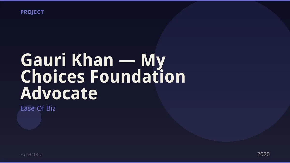 Gauri Khan — My Choices Foundation Advocate
