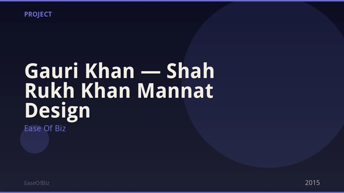 Gauri Khan — Shah Rukh Khan Mannat Design