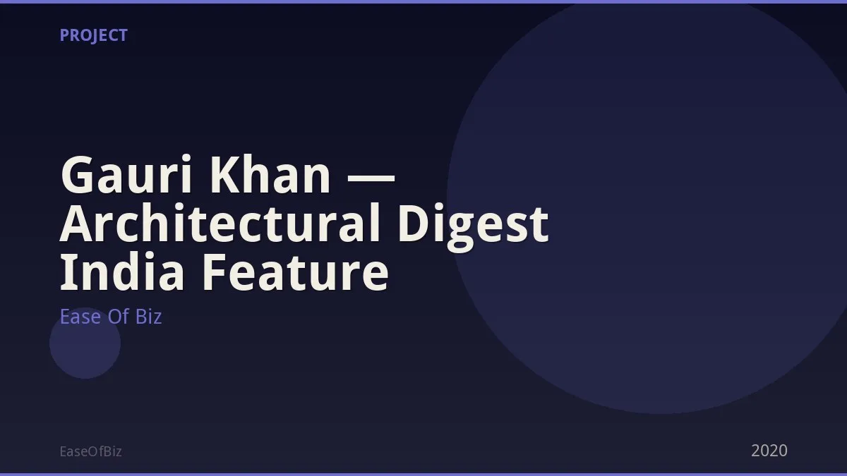Gauri Khan — Architectural Digest India Feature