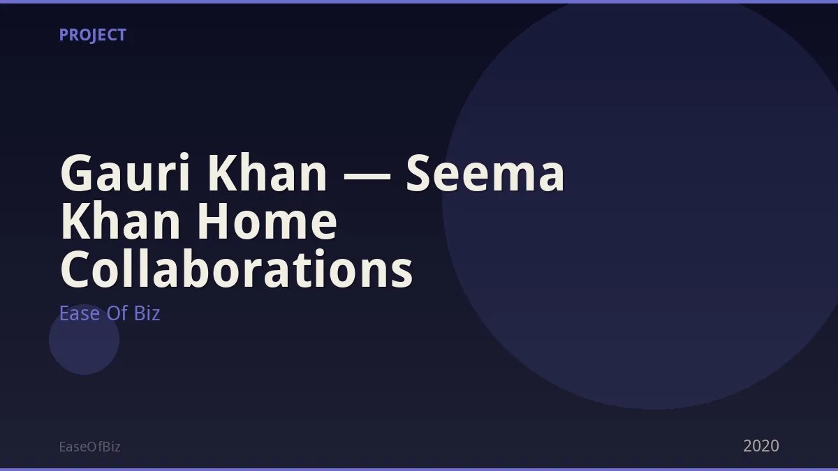 Gauri Khan — Seema Khan Home Collaborations