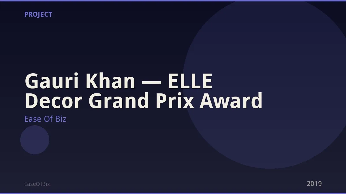 Gauri Khan — ELLE Decor Grand Prix Award
