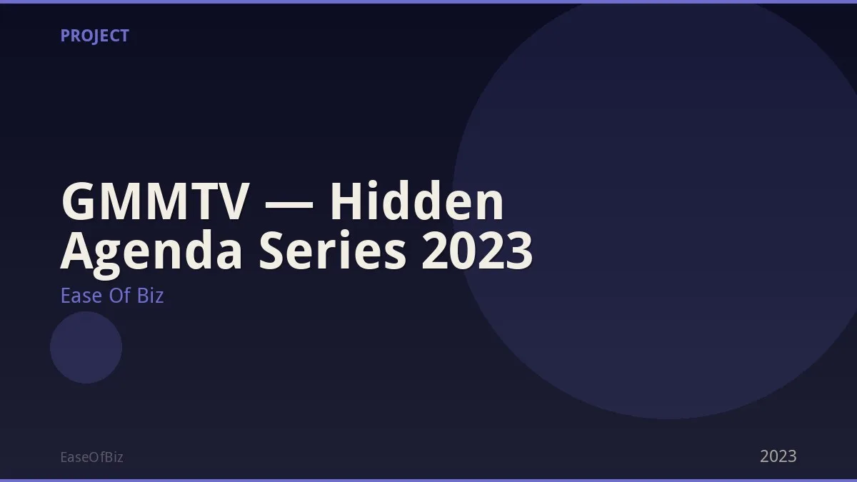 GMMTV — Hidden Agenda Series 2023