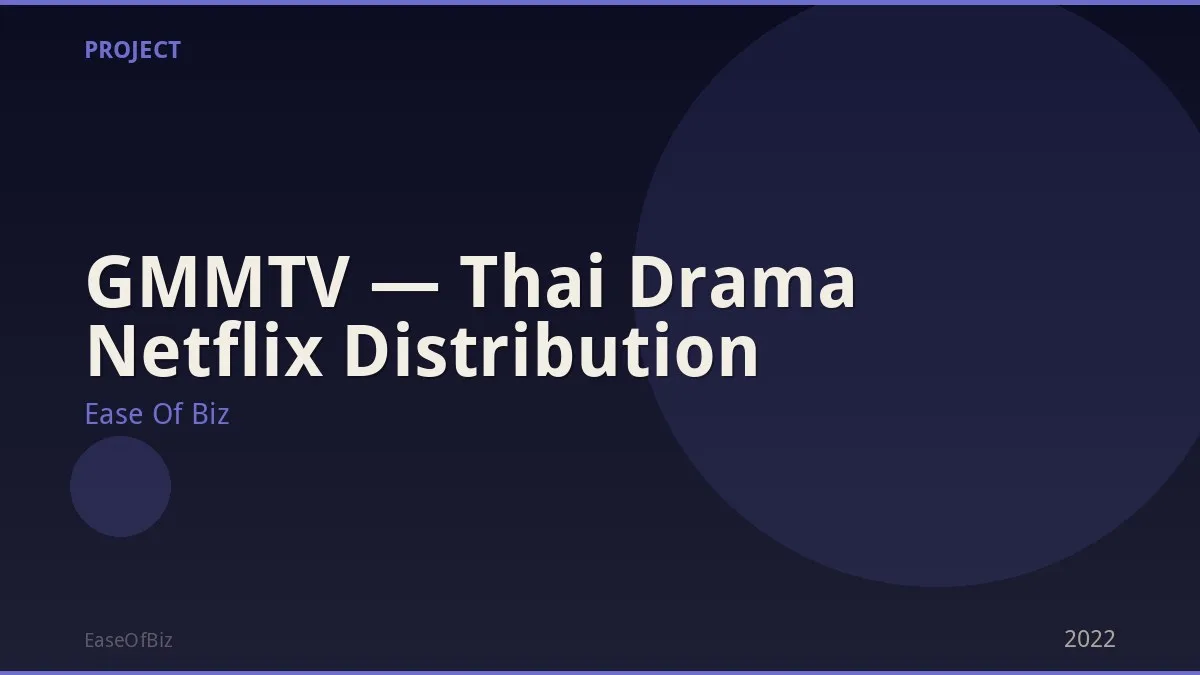 GMMTV — Thai Drama Netflix Distribution