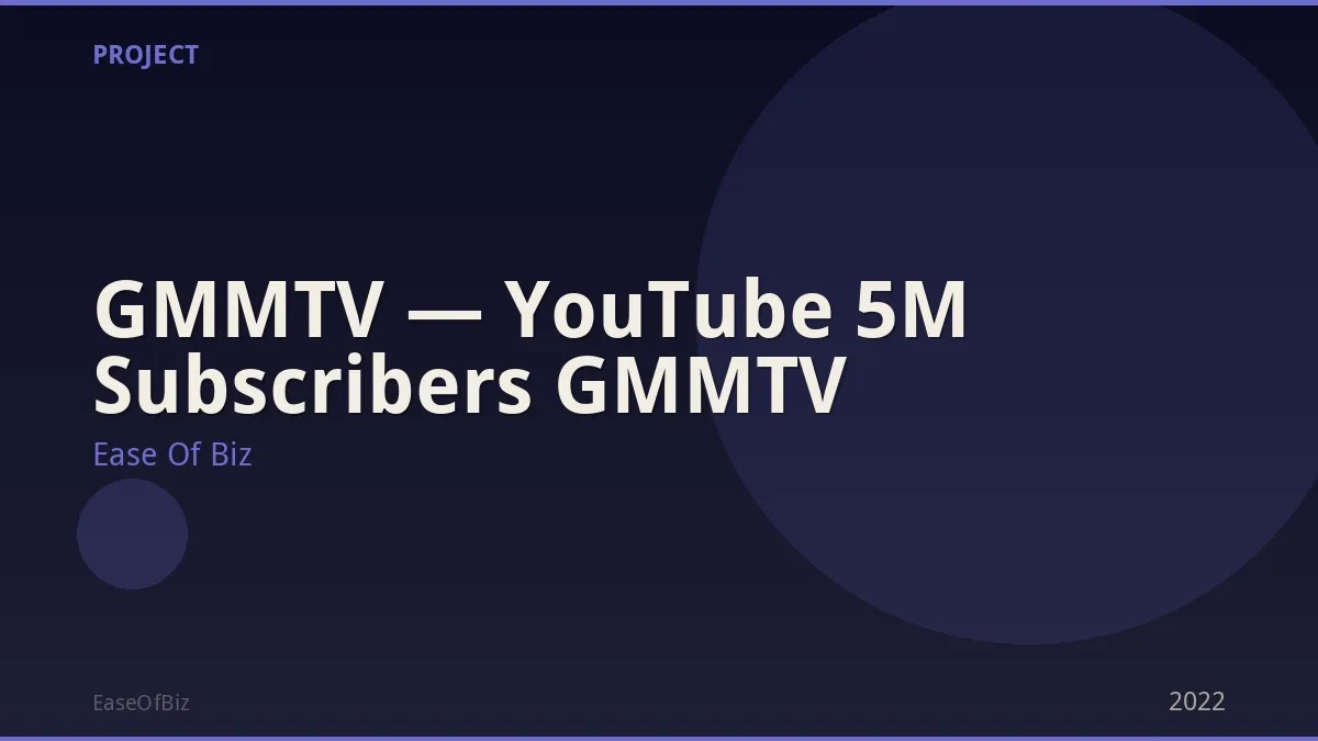 GMMTV — YouTube 5M Subscribers GMMTV