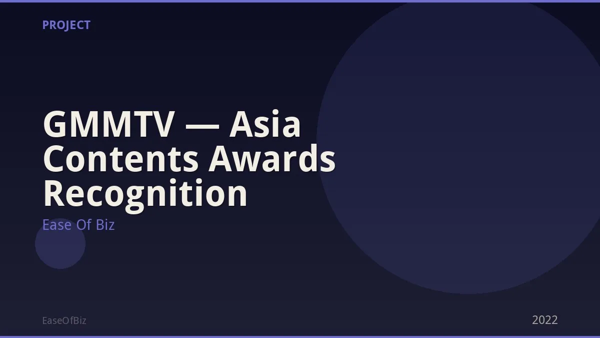 GMMTV — Asia Contents Awards Recognition