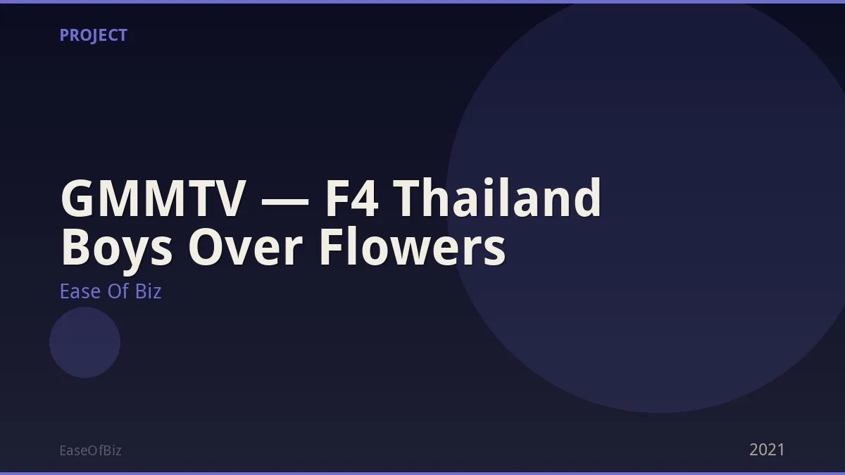GMMTV — F4 Thailand Boys Over Flowers