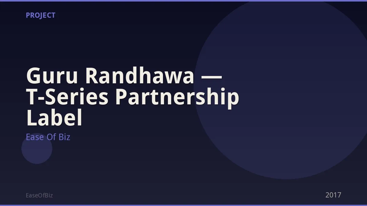 Guru Randhawa — T-Series Partnership Label