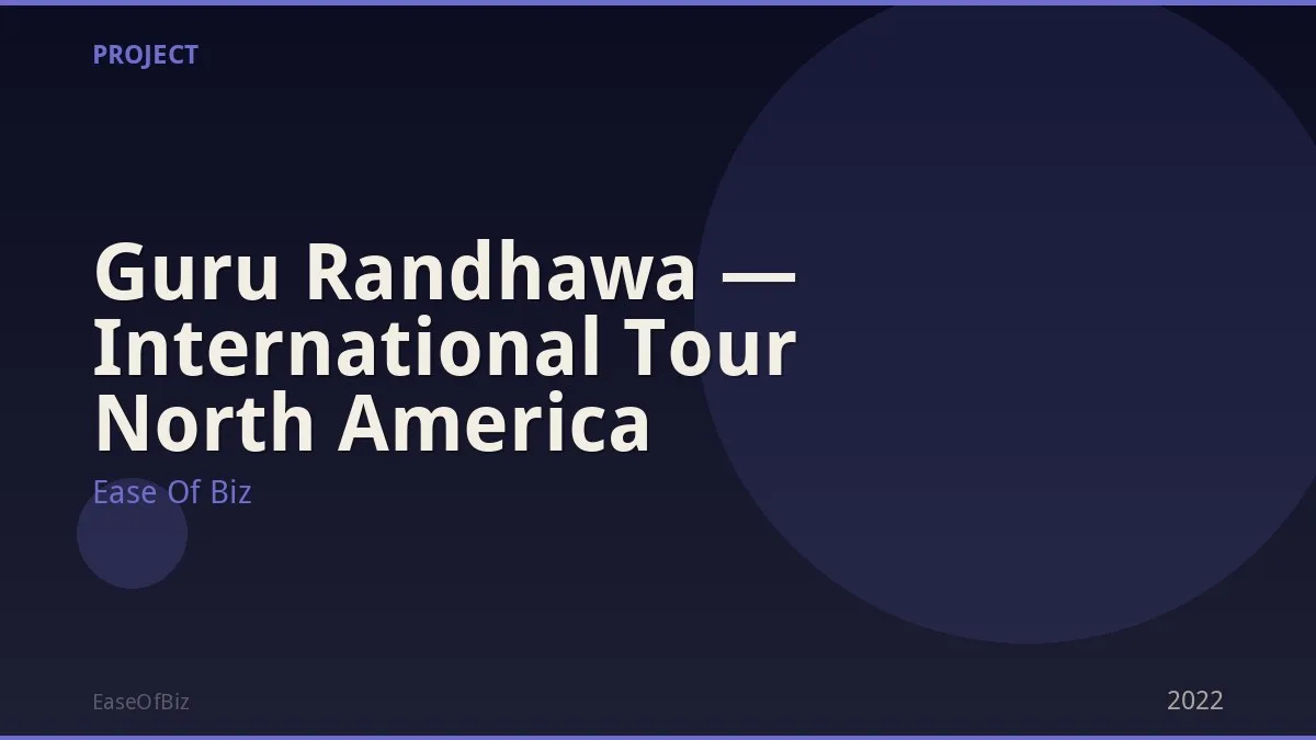 Guru Randhawa — International Tour North America