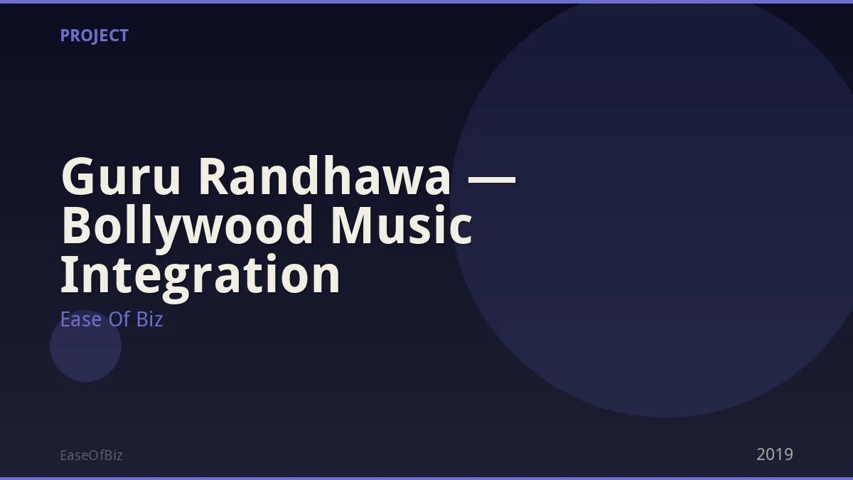 Guru Randhawa — Bollywood Music Integration