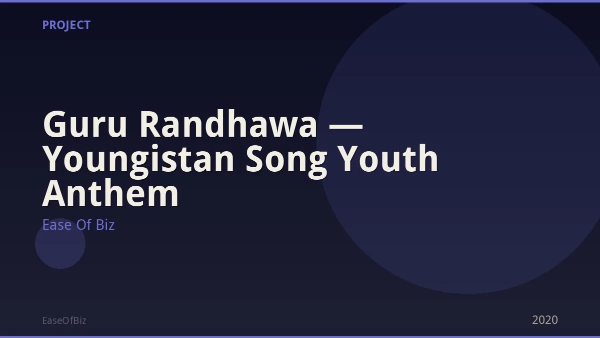 Guru Randhawa — Youngistan Song Youth Anthem
