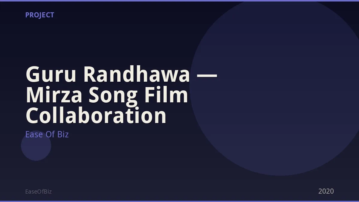 Guru Randhawa — Mirza Song Film Collaboration