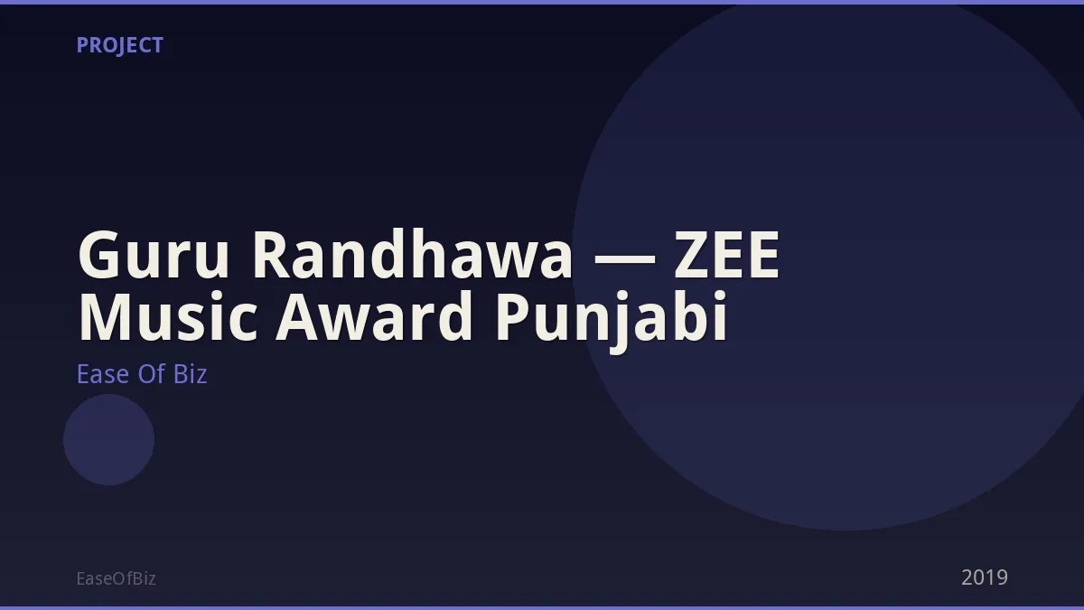 Guru Randhawa — ZEE Music Award Punjabi
