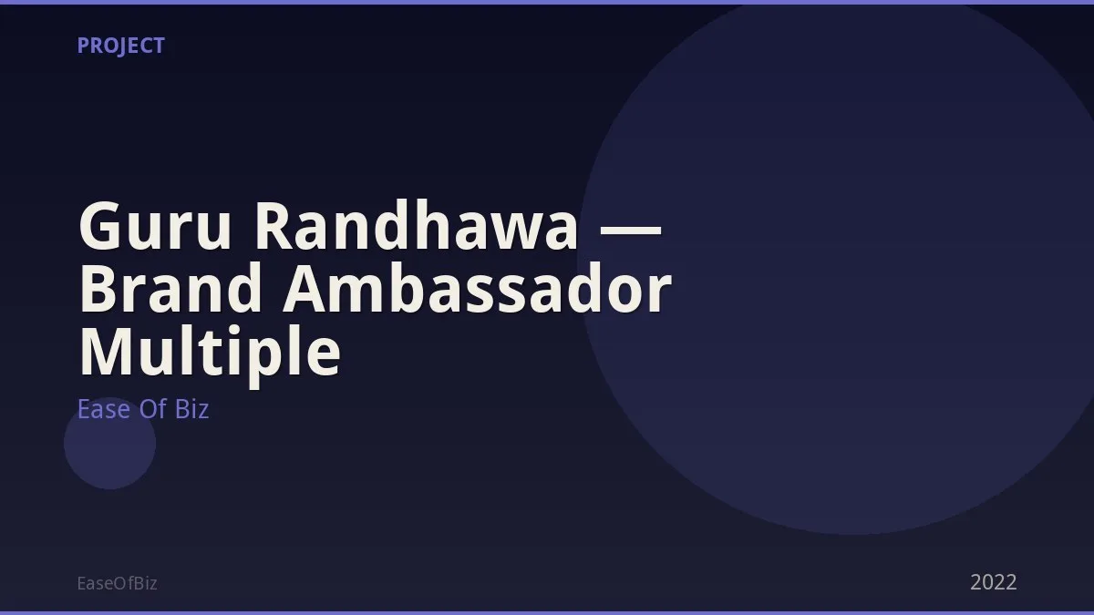 Guru Randhawa — Brand Ambassador Multiple