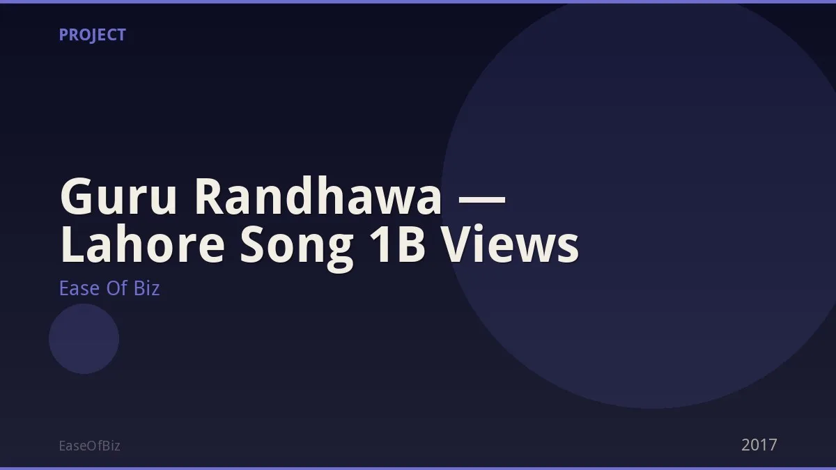Guru Randhawa — Lahore Song 1B Views
