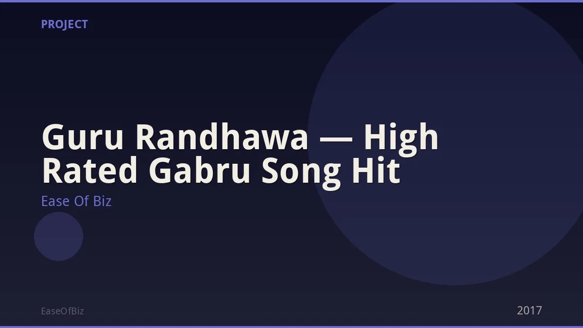 Guru Randhawa — High Rated Gabru Song Hit